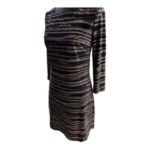 Jessica Howard Women's Glitter 3/4 Sleeve Dress Size 6 Mob Wife glam vibes